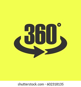 360 degree icon flat. 