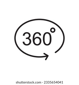 360 degree icon. 360 degree flat sign design. 360 symbol pictogram. UX UI icon