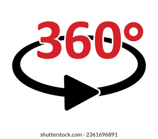 360-Grad-Symbol auf weißem Hintergrund