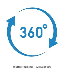 Icono de 360 grados sobre fondo blanco