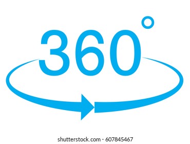 360 Degree icon on white background. 360 Degree sign.