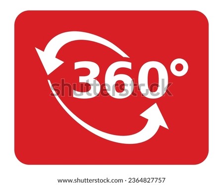 360 degree icon on white background