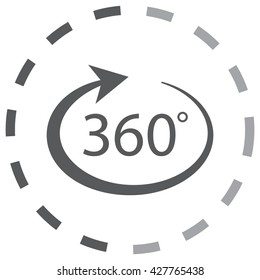 360 degree icon with shadow