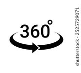 360 degree icon vector design illustration isolated background