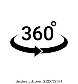 360 degree icon vector design illustration isolated background