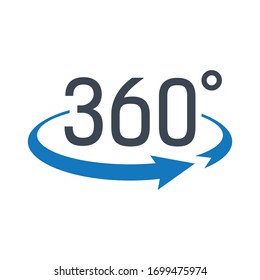 360 Degree Icon Vector Graphic.