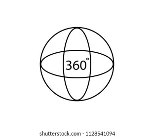 360 degree icon vector line