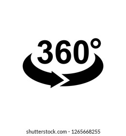 360 degree icon vector, on white background editable eps10
