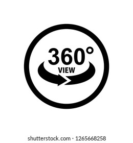 360 degree icon vector, on white background editable eps10
