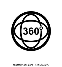 360 degree icon vector, on white background editable eps10