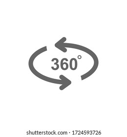 360 degree icon vector rotation symbol on white background