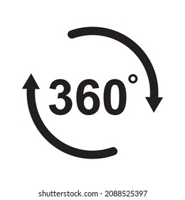 360 degree icon vector sign