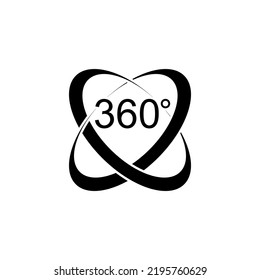 360 Degree Icon, 360 Degree Vector Sign Symbol