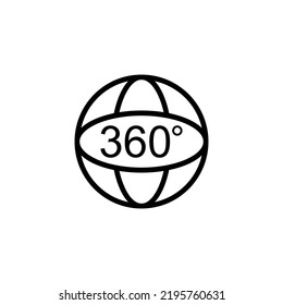 360 degree icon, 360 degree vector sign symbol