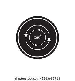360°-Symbol, Vektorgrafik-Vorlagengrafik, Logo-Design
