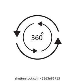 diseño de logotipo de la ilustración de la plantilla del vector de iconos de 360 grados