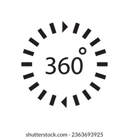 360°-Symbol, Vektorgrafik-Vorlagengrafik, Logo-Design