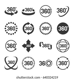 360 Degree Icons Set. Vector