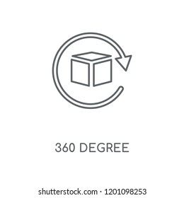360 degree linear icon. 360 degree concept stroke symbol design. Thin graphic elements vector illustration, outline pattern on a white background, eps 10.