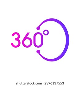 logotipo de 360 grados. concepto de 360 grados. 360 grados para negocios, educación, tecnología