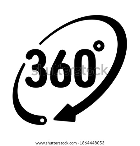 360 degree logo on a white background