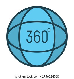 Tierra de concepto moderno de 360 grados, tecnología moderna aislada en blanco, ilustración vectorial plana. Futuro dispositivo de innovación global.