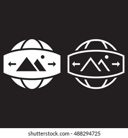 360 Degree Panorama Image line icon, outline and solid vector sign, linear and full pictogram isolated on black, logo illustration