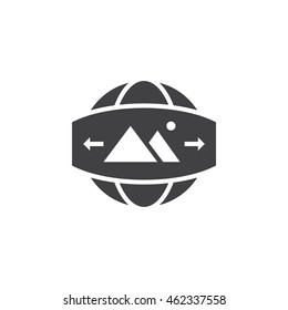 360 Degree Panorama Image sign. vector icon , solid logo illustration, pictogram isolated on white