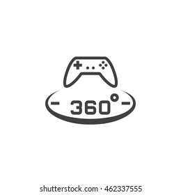 360 degree panoramic game line icon