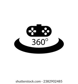Diseño de iconos de videojuegos panorámicos de 360 grados. aislado de fondo blanco. ilustración vectorial