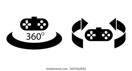 360 degree panoramic video game icon, template for graphic and web design. vector illustration