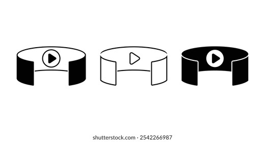 360 degree panoramic video. Illustration vector