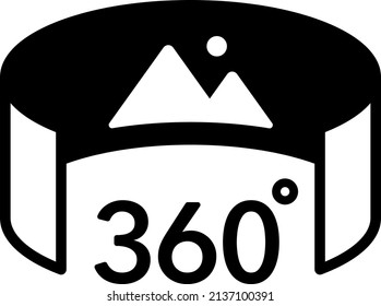 360 degree panoramic virtual reality icon set