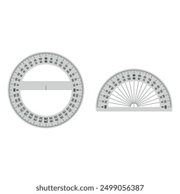 360 grados protractor. protractor semicircular. juego de protractor para negocios, mundo de la educación