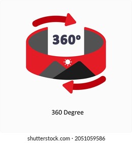360 Degree or Rotate Icon Concept