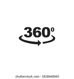 360 degree rotate icon vector on a white background