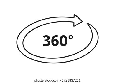 Icono de flecha de rotación de 360 grados Vector