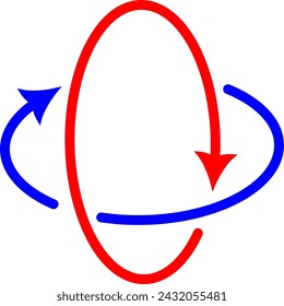 Icono de flecha de rotación de 360 grados. Diseño vectorial reemplazable.