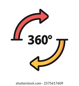 360 Degree Rotation Arrows Circular Motion