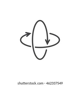 360 Degree Rotation Arrows Line Icon