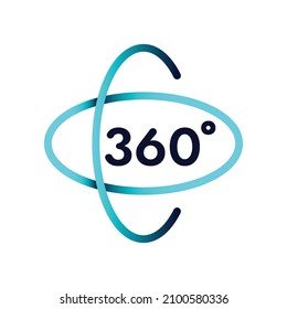 360 degree and rotation, icon, Vector, Illustration.