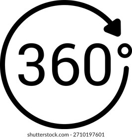 Icono de rotación de 360 grados Vector