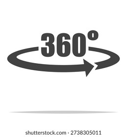 360 degree rotation icon vector isolated