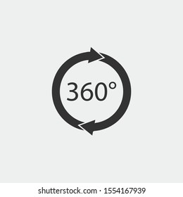 360 degree rotation vector icon illustration sign