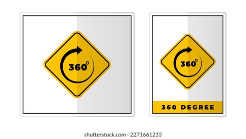 360 degree Sign Label Symbol Vector Illustration