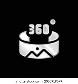 360 Degree silver plated metallic icon