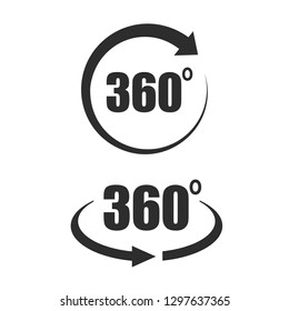 360 degree tour icons set vector illustration isolated on white background