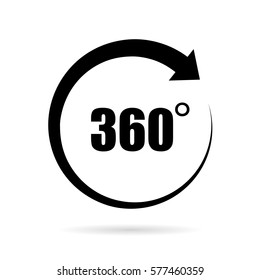 360 degree vector icon. 360 degrees eps pictogram clip art.