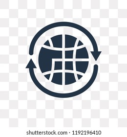 360 degree vector icon isolated on transparent background, 360 degree transparency concept can be used web and mobile