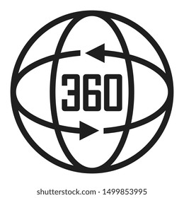 360 degree vector icon isolated on white background